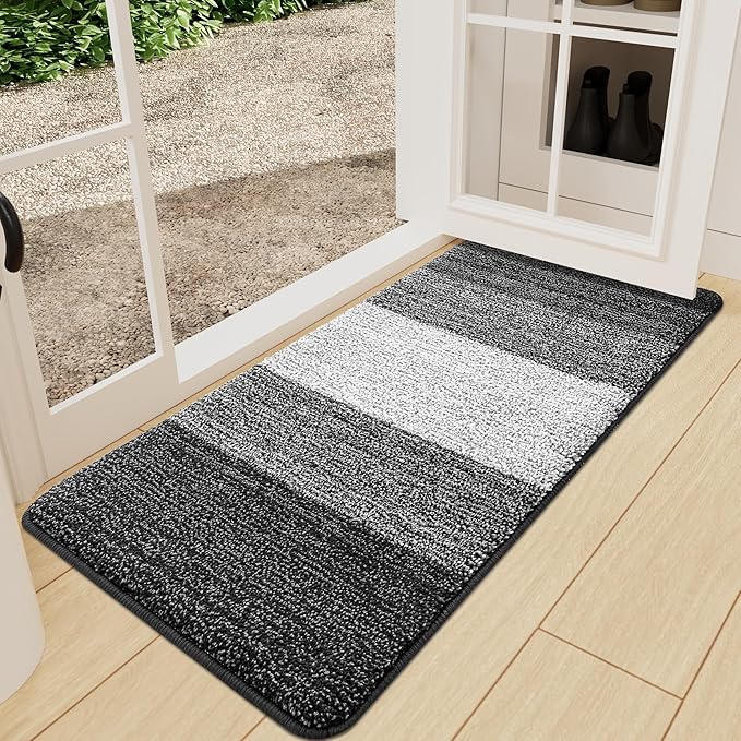 Kitinjoy Indoor Outdoor Door Mat, 59x24 Non-Slip Absorbent Dirt Trapper by Kitinjoy