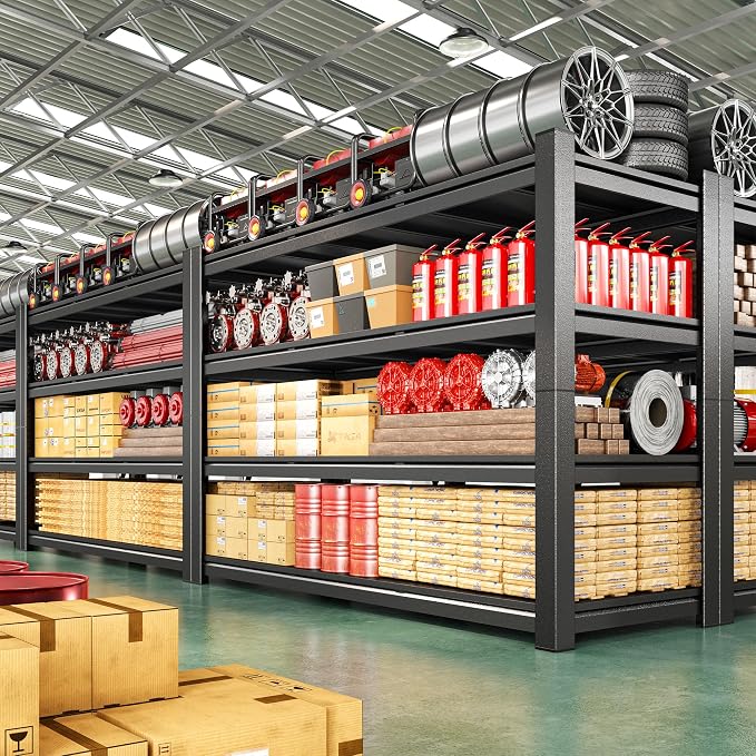 2500LBS Storage Shelves, 60.1" W Garage Shelving Heavy Duty, Adjustable Metal - Image 6