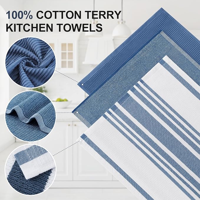 Homaxy Premium Kitchen Towels, Large Cotton 380 GSM Kitchen Hand Towels - Image 2