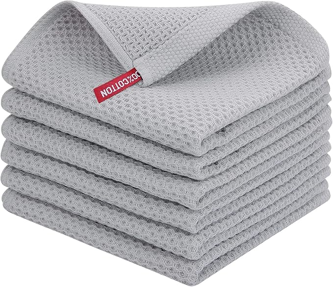 Homaxy 100% Cotton Waffle Weave Kitchen Dish Cloths, Ultra Soft Absorbent Quick by Homaxy