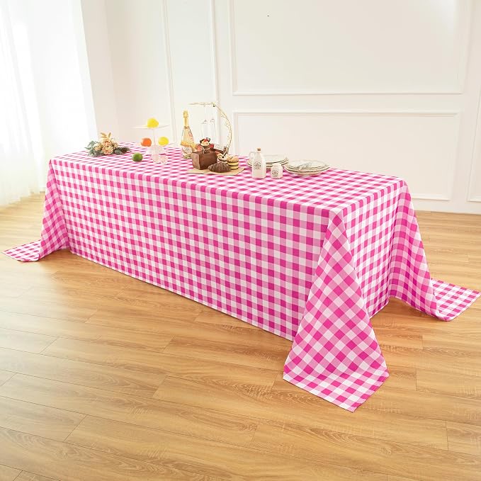 Classic Gingham Buffalo Tablecloth Fabric by Essifunia