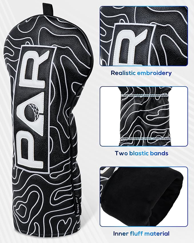 Big Teeth Golf Club Covers Full Set Driver Headcover Fairway Wood Hybrid Golf - Image 4