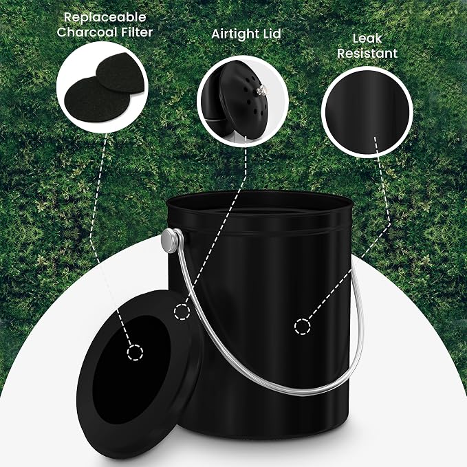 Utopia Kitchen Compost Bin for Kitchen Countertop, 1 Gallon Compost Bucket for - Image 5