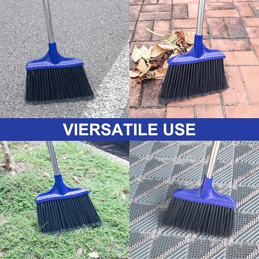 Kefanta 2 Pack Heavy Duty Broom Indoor/Outdoor Commercial Brooms Angle Broom 53 - Image 2