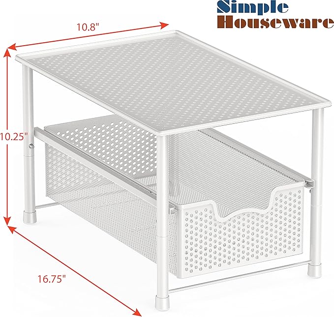 Simple Houseware Stackable Under Sink Cabinet Sliding Basket Organizer Drawer - Image 3