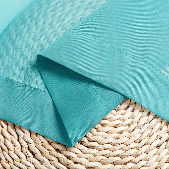 Chyhomenyc Turquoise Sheer Curtains 30 inch Length 2 Panels, Light Filtering - Image 7