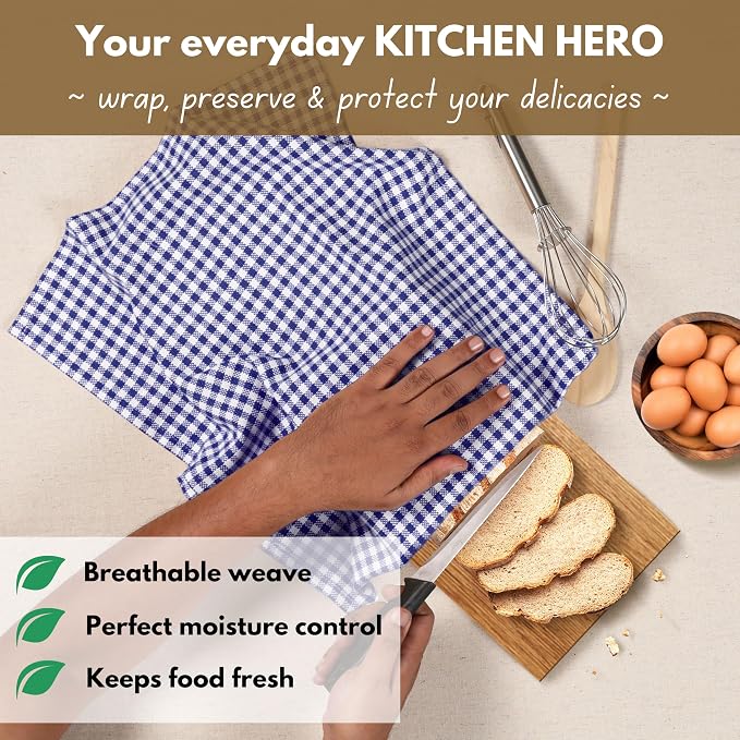 Native Fab 12 Pack Gingham Mini Check Kitchen Dish Towel Cotton Durable - Image 4