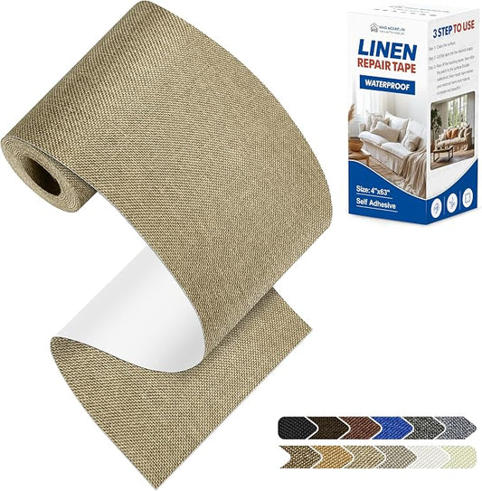 KING MOUNTAIN Linen Repair Patches, Self-Adhesive Fabric Patches, 4 X 63 inch by ForABetterHomeLife