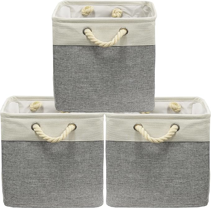 SIMPLE HOUSEWARE Fabric Storage Cubes, 3 Pack - Image 3