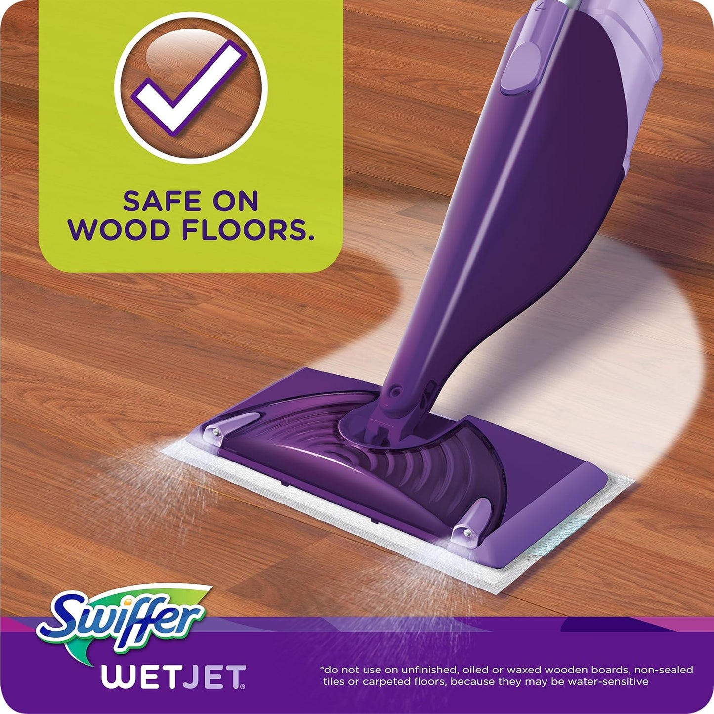 Swiffer Wet Jet Mop Cleaning Pads Refill, Floor Cleaner for Mopping Wood, Laminate, Tile in Home, Bathroom, Kitchen, All Purpose Multi-Surface Spray Mop Pad for Floor Cleaning, 24ct
