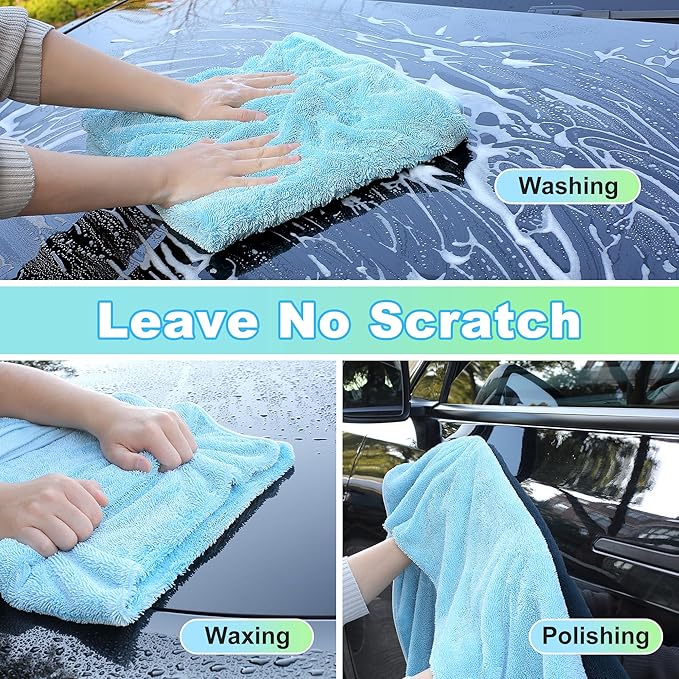 JOYMOOP Microfiber Towels for Cars, 2 Pack 35.4" x 23.6" Car Drying Towel - Image 6