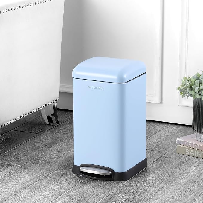 happimess HPM1012H Betty Retro Mini 3.2-Gallon Step-Open Trash Can, Fingerprint - Image 2
