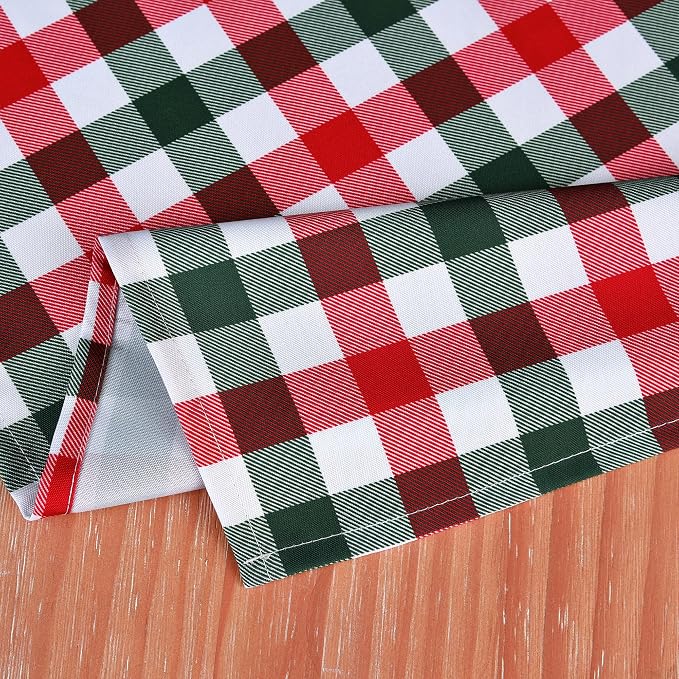 Classic Gingham Buffalo Xmas Tablecloth Fabric - Image 7