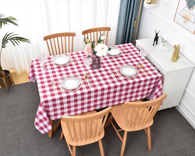 Waterproof Checkered Tablecloth Fabric - Image 2
