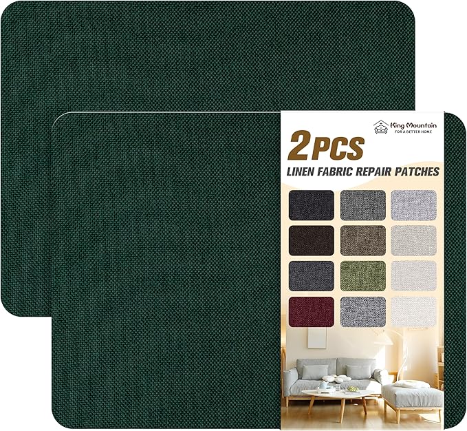 KING MOUNTAIN Coarse Linen Repair Patches, Self-Adhesive Linen Fabric Patches by ForABetterHomeLife