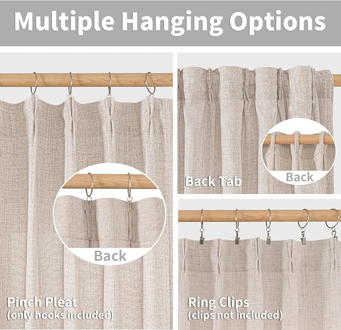 YoungsTex Cafe Linen Curtains 36 Inch Length - Image 5