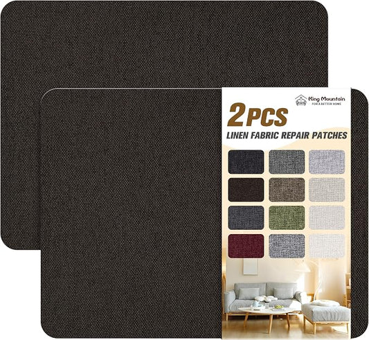 KING MOUNTAIN Coarse Linen Repair Patches, Self-Adhesive Linen Fabric Patches by ForABetterHomeLife