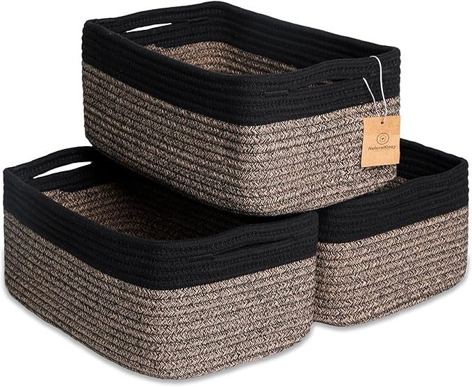 NaturalCozy 13.5”x8.5”x5.5” Rectangle Storage Baskets by NaturalCozy