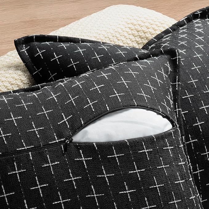 ZWJD Pillow Covers 16x16 Set of 2 Soft Polyester Textured Pillow Covers - Image 3