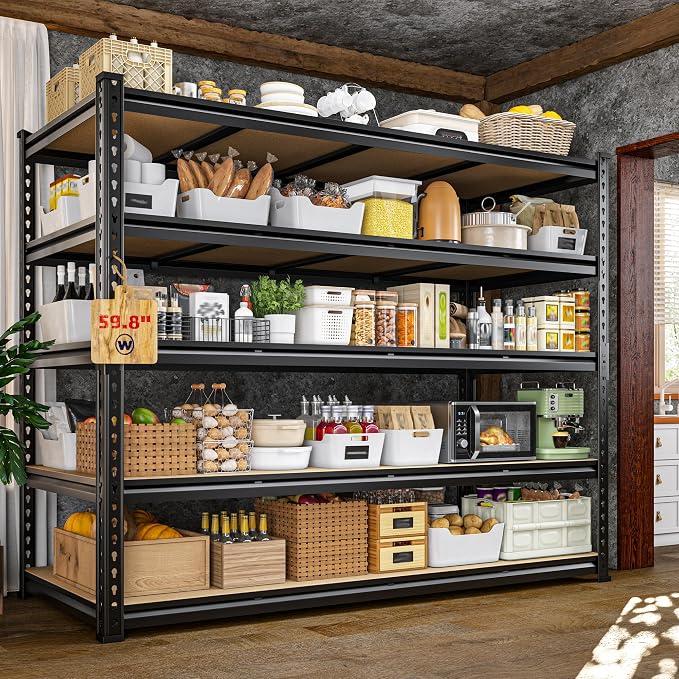 59.8"W Garage Shelving 72"H Storage Shelves 2750LBS Metal Shelving Heavy Duty by Durayloly