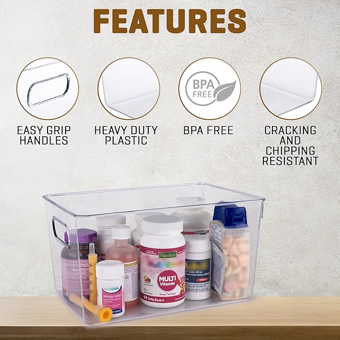 Clear Plastic Storage Bins, Pantry Organizers and Storage Containers Fridge - Image 6