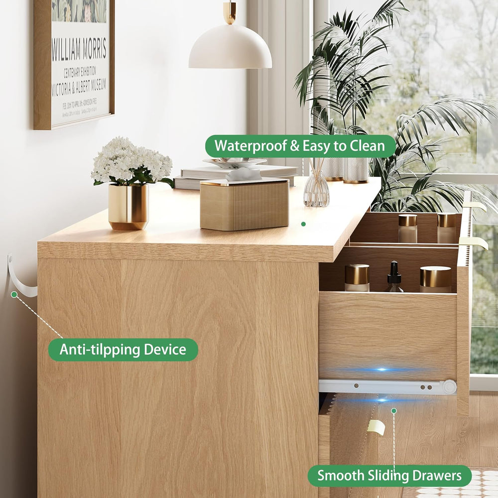 Fluted Dresser for Bedroom with 10 Drawers, 48" Wide Modern Chest of Dra...