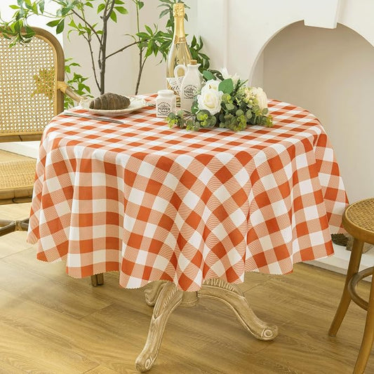 Waterproof Plaid Tablecloth Fabric by Essifunia