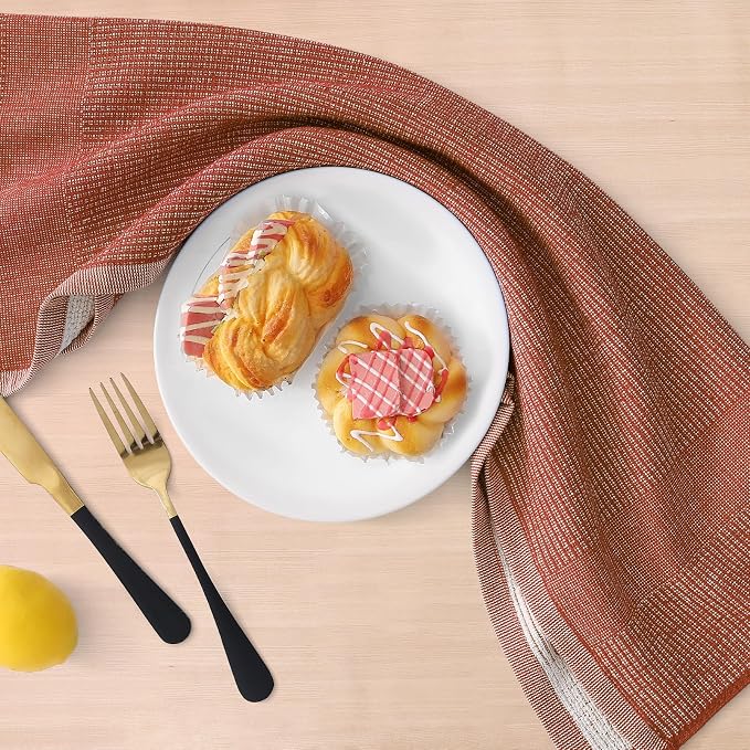 Homaxy Premium Kitchen Towels, Large Cotton Kitchen Hand Towels, Flat and Terry - Image 5