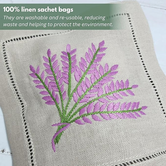 Hcraft Hand Embroidered Lavender Sachet Bags, Lavender Sachets - Image 2