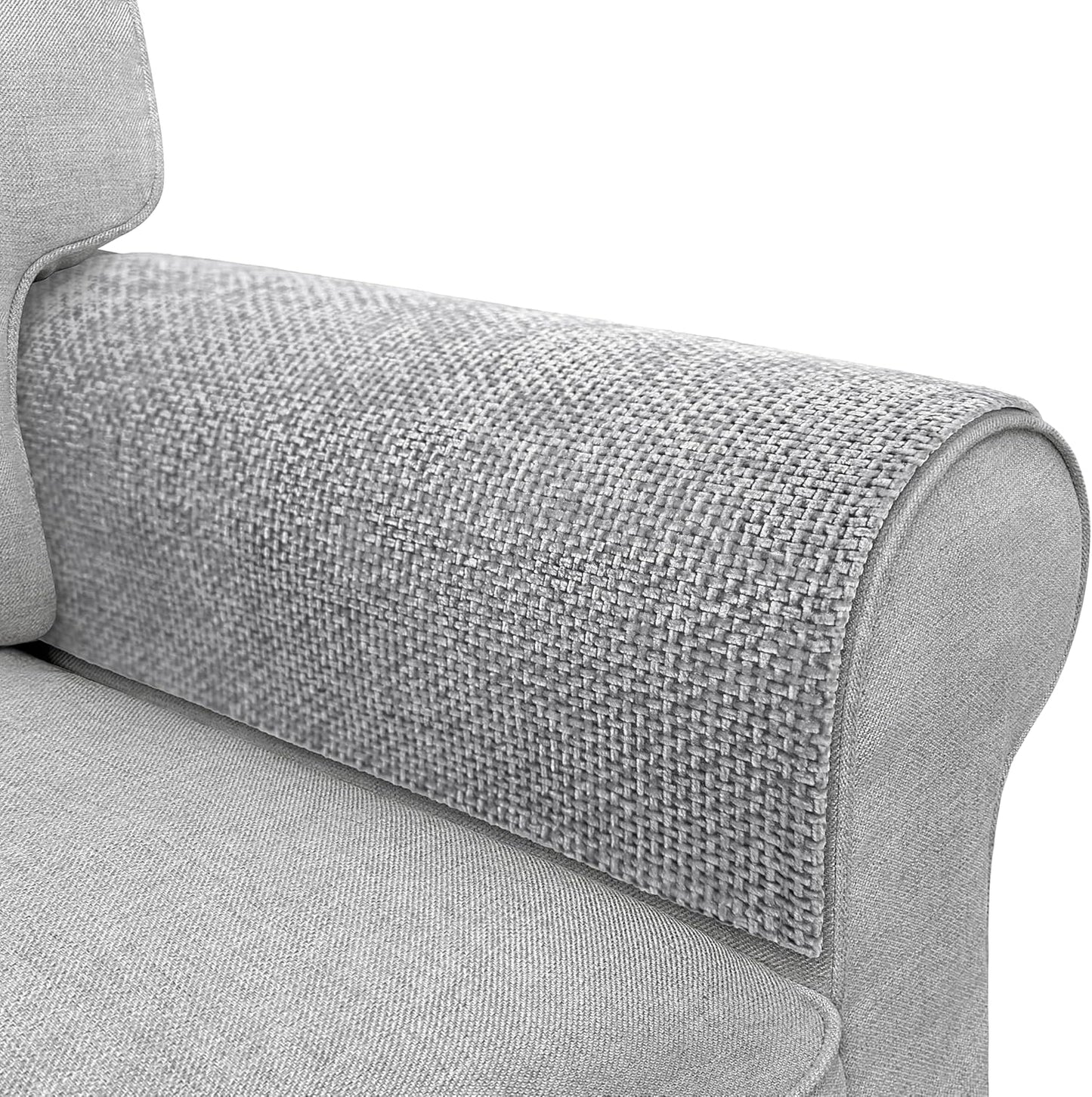 Couch Arm Covers, Sofa Arm Covers, Waterproof Armrest Cover for Sofa, Armchair, Loveseat, Non-Slip Recliner Arm Cover, Headrest Cover, Arm Chair Covers Set of 2 (Light Gray, 24"×20")