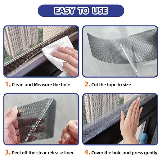 KING MOUNTAIN Black Window Screen Repair Tape, 3inX10FT Heavy Duty Screen - Image 5