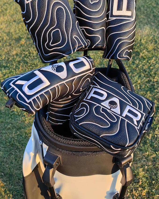Big Teeth Golf Club Covers Full Set Driver Headcover Fairway Wood Hybrid Golf - Image 2