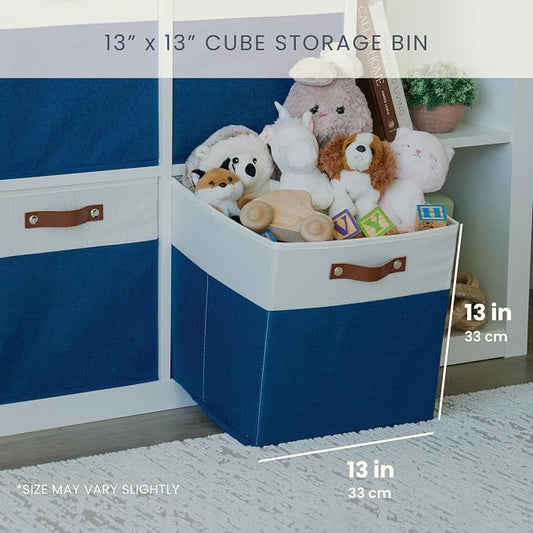 OrganiHaus 13x13 Cube Fabric Storage Bins Set of 4, Fabric Storage Cubes w/ - Image 2