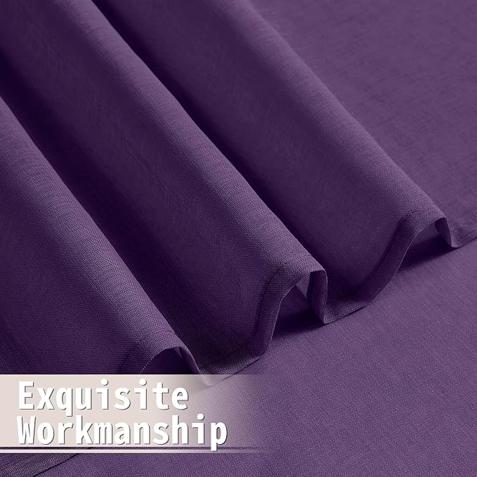 Tollpiz Sheer Door Curtain Closet Linen Textured Curtains Sheer Doorway Light - Image 8