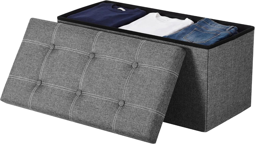 SONGMICS HOME Storage Ottoman, 21 Gallons End of Bench, 15.2 x 30.2 x 15.2 In...