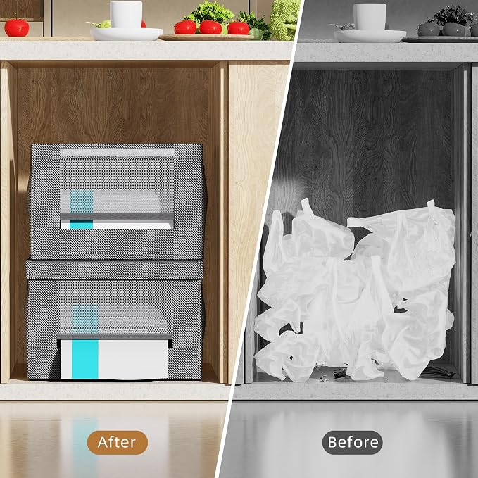 2 Pack Trash Bag Holder Dispenser, Oxford Cloth Garbage Bag Storage Organizer - Image 4