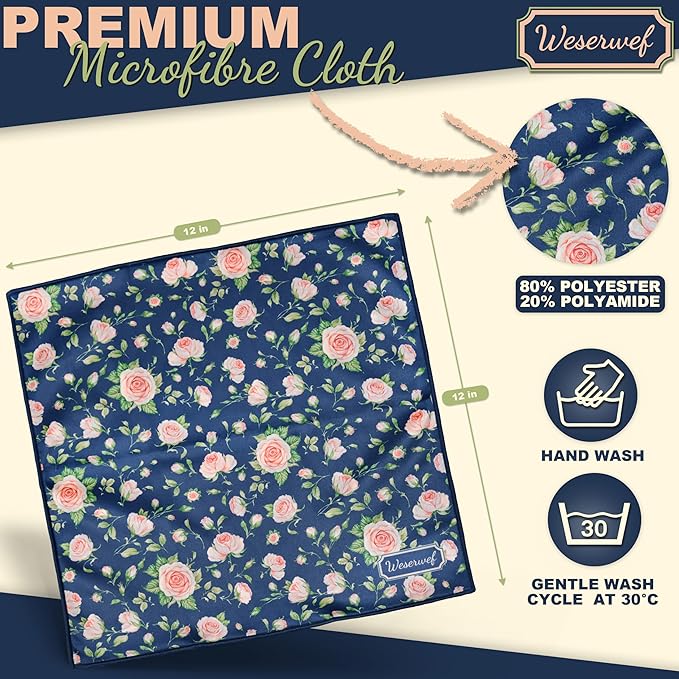 WESERWEF Design Microfiber Glasses Cleaning Cloth – Premium Cleaning Cloth - Image 2