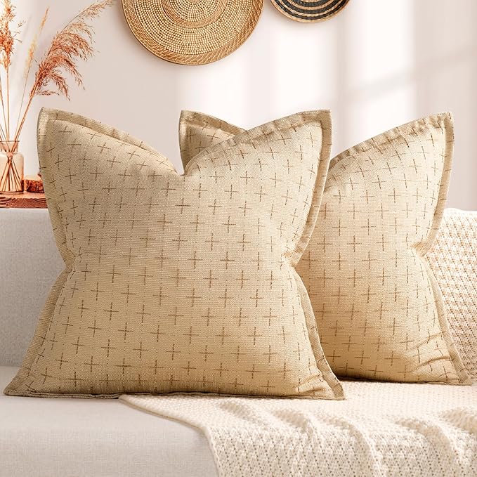 ZWJD Pillow Covers 26x26 Set of 2 Soft Polyester Textured Pillow Covers by ZWJD