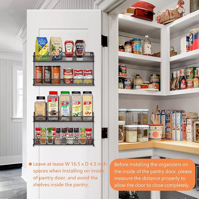CAXXA 2 PK 2 Tier Mesh Kitchen Counter-top or Wall Mount Spice Rack Jars - Image 3