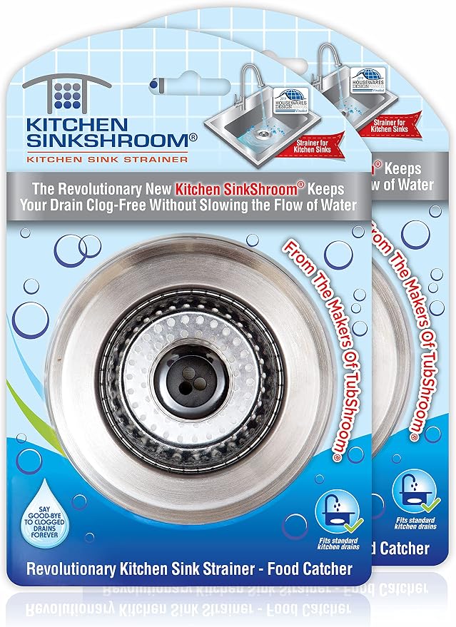 SinkShroom Revolutionary Clog-Free Sink Strainer Basket, Stainless Steel by SinkShroom
