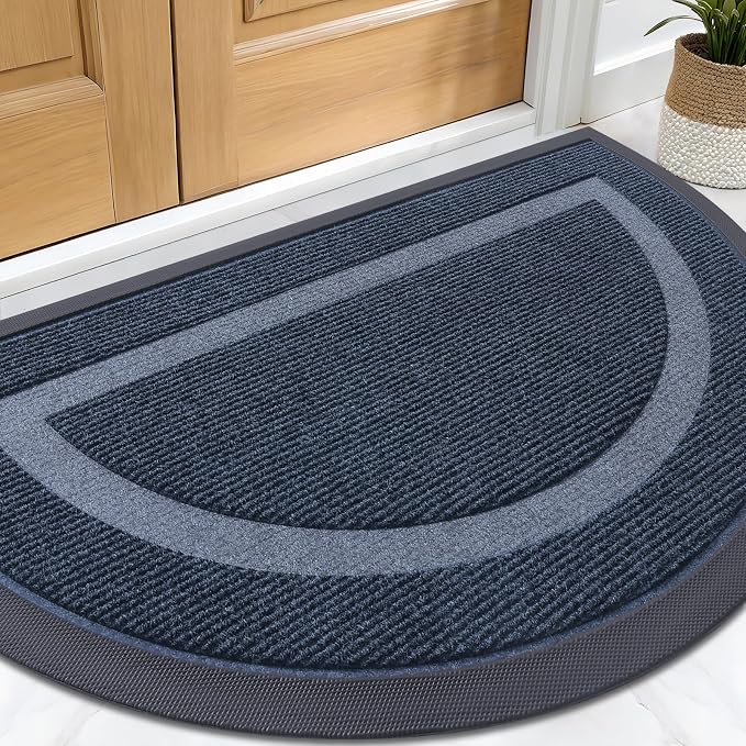 OLANLY Half Circle Door Mat Indoor Outdoor Entrance Welcome, Waterproof by OLANLY