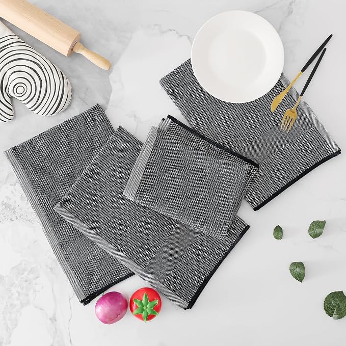 Homaxy Premium Kitchen Towels, Large Cotton Kitchen Hand Towels, Flat and Terry - Image 5