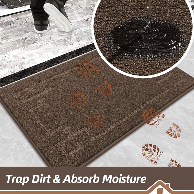 BEQHAUSE Door Mat 24" x 60", Non-Slip Door Mats Indoor Entryway Rugs Washable - Image 4