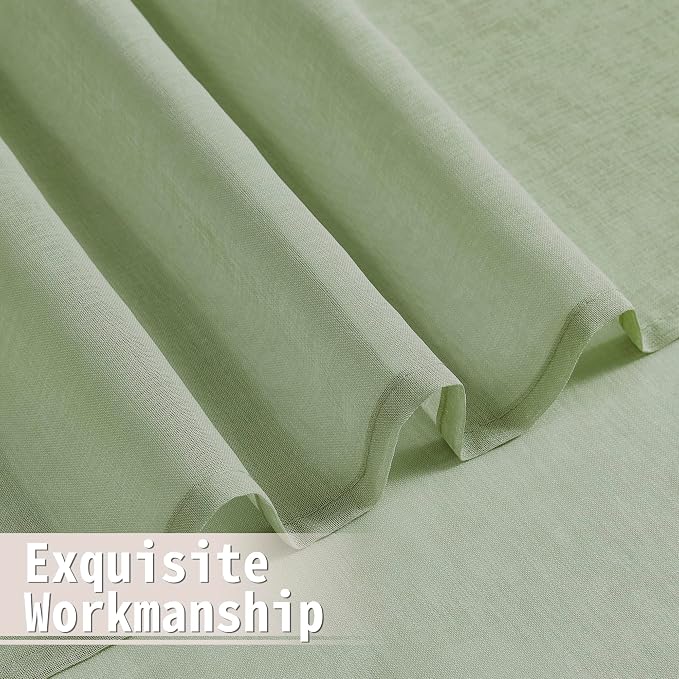 Tollpiz Small Sheer Door Curtain Closet Linen Textured Curtain Sheers Doorway - Image 8
