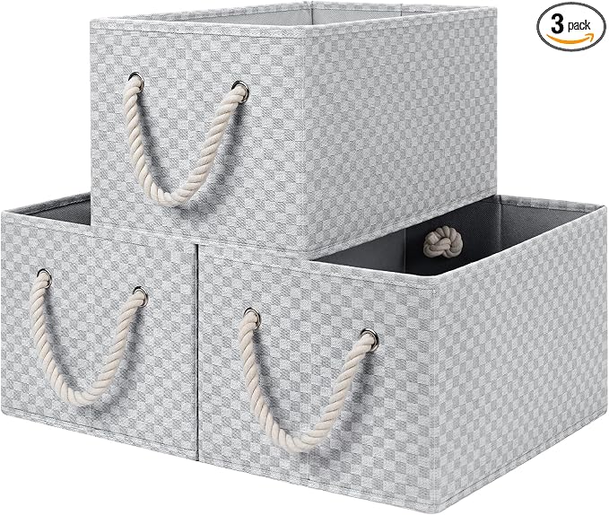 StorageWorks Storage Baskets for Shelves, Foldable Fabric Closet Storage Bins by StorageWorks