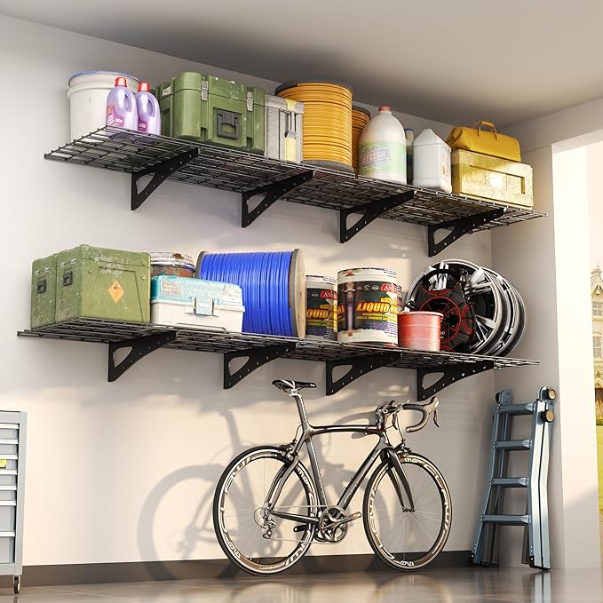2-Pack Garage Wall Shelving, 2x6ft Walls Shelf Storage Rack, Sturdy Walls - Image 2