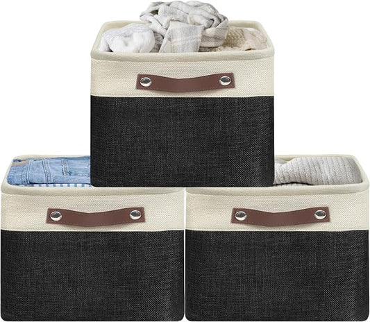 SIMPLE HOUSEWARE Large Fabric Storage Bin, 3 Pack by SimpleHouseware