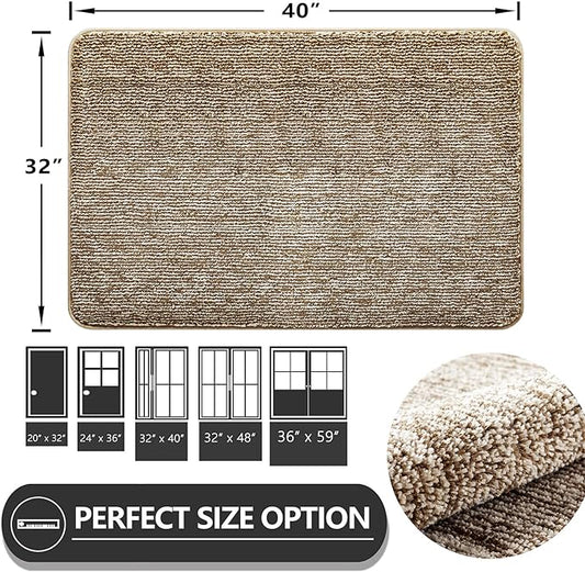 REFETONE Indoor Doormat, Front Door Mat 32"x40" Absorbent Rubber Backing Non - Image 2