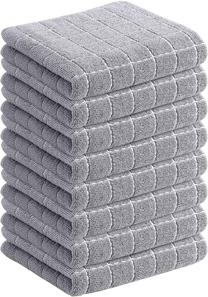 Homaxy 100% Cotton Terry Kitchen Towels, Checkered Designed, Soft and Super by Homaxy