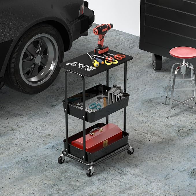 Simple Houseware 2-Tier Rolling Utility Cart - Image 6